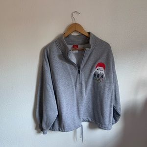 Cropped Quarter Zip Sweatshirt